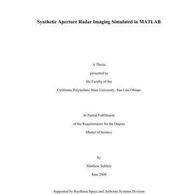 خرید و دانلود نسخه کامل کتاب Synthetic Aperture Radar Imaging Simulated in MATLAB