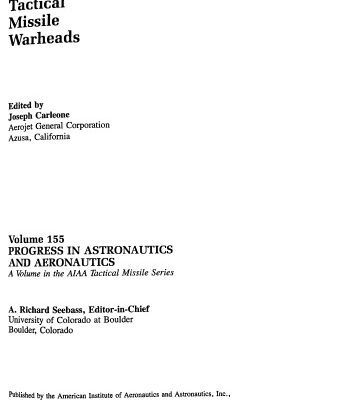 خرید و دانلود نسخه کامل کتاب Tactical Missile Warheads (Progress in Astronautics and Aeronautics)