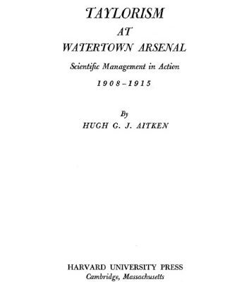 خرید و دانلود نسخه کامل کتاب Taylorism at Watertown arsenal: Scientific management in action, 1908-1915
