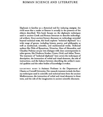خرید و دانلود نسخه کامل کتاب Technical ekphrasis in Greek and Roman science and literature: the written machine between Alexandria and Rome