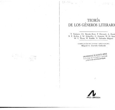 خرید و دانلود نسخه کامل کتاب Teoría de los géneros literarios