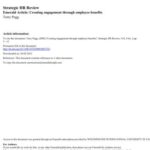 خرید و دانلود نسخه کامل کتاب Terry Pegg; Strategic HR Review Emerald Article: Creating engagement through employee benefits