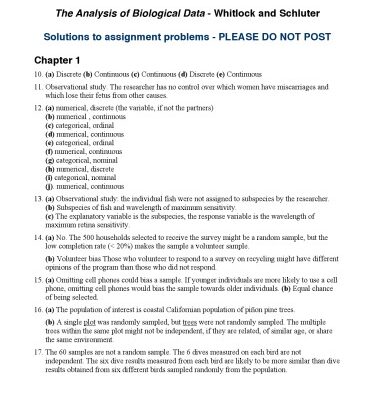 خرید و دانلود نسخه کامل کتاب The Analysis of Biological Data: Solutions Manual