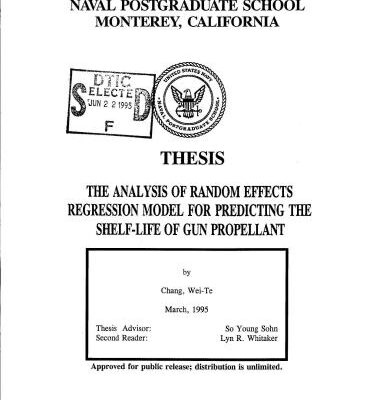 خرید و دانلود نسخه کامل کتاب The analysis of random effects regression model for predicting the shelf-life of gun propellant