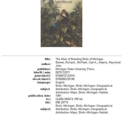 خرید و دانلود نسخه کامل کتاب The Atlas of Breeding Birds of Michigan