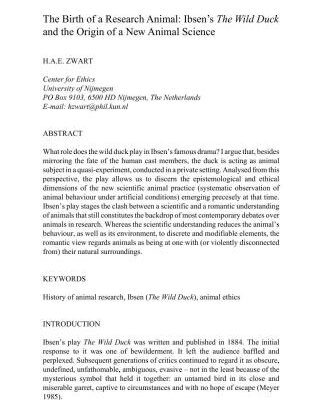 خرید و دانلود نسخه کامل کتاب The Birth of a Research Animal: Ibsen’s The Wild Duck and the Origin of a New Animal Science
