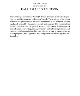 خرید و دانلود نسخه کامل کتاب The Cambridge Companion to Ralph Waldo Emerson
