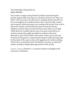 خرید و دانلود نسخه کامل کتاب The Cambridge Introduction to Jane Austen (Cambridge Introductions to Literature)