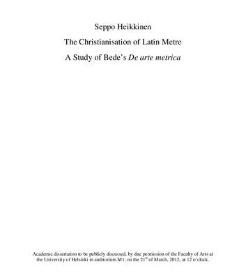 خرید و دانلود نسخه کامل کتاب The Christianisation of Latin Metre: A Study of Bede’s “De arte metrica”