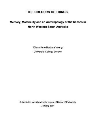 خرید و دانلود نسخه کامل کتاب The Colours of Things: Memory, Materiality and an Anthropology of the Senses in North Western South Australia