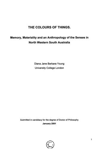 خرید و دانلود نسخه کامل کتاب The Colours of Things: Memory, Materiality and an Anthropology of the Senses in North Western South Australia_68e2a7a376b38.jpeg خرید و دانلود نسخه کامل کتاب The Colours of Things: Memory, Materiality and an Anthropology of the Senses in North Western South Australia