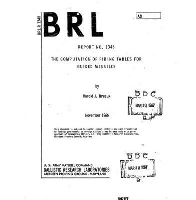 خرید و دانلود نسخه کامل کتاب The computation of firing tables for guided missiles