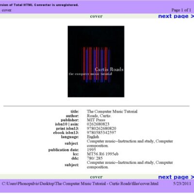 خرید و دانلود نسخه کامل کتاب The computer music tutorial