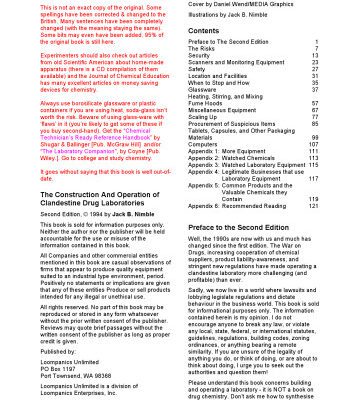 خرید و دانلود نسخه کامل کتاب The Construction and Operation of Clandestine Drug Laboratories (2nd ed: 85178)