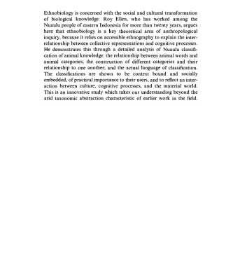 خرید و دانلود نسخه کامل کتاب The Cultural Relations of Classification : An Analysis of Nuaulu Animal Categories from Central Seram