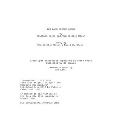 خرید و دانلود نسخه کامل کتاب The Dark Knight Rises: The Complete Screenplay