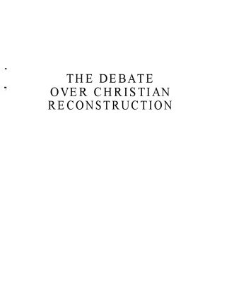 خرید و دانلود نسخه کامل کتاب The Debate over Christian Reconstruction