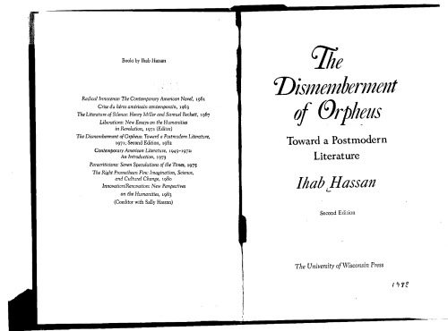 خرید و دانلود نسخه کامل کتاب The Dismemberment of Orpheus: Toward a Postmodern Literature_68ebc89c9e00f.jpeg خرید و دانلود نسخه کامل کتاب The Dismemberment of Orpheus: Toward a Postmodern Literature