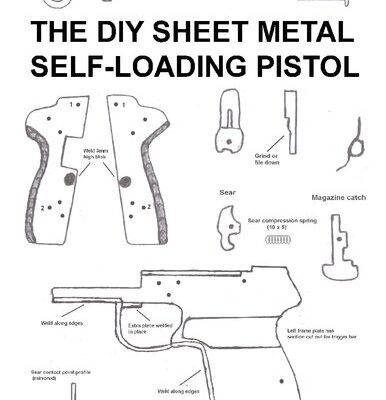 خرید و دانلود نسخه کامل کتاب The DIY Sheet Metal Self Loading Pistol – Practical Scrap Metal Small Arms Volume 1