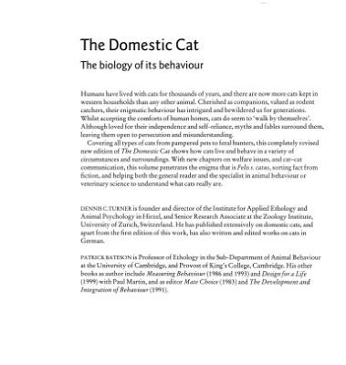 خرید و دانلود نسخه کامل کتاب The domestic cat: the biology of its behaviour