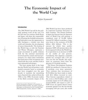 خرید و دانلود نسخه کامل کتاب The Economic Impact of the World Cup