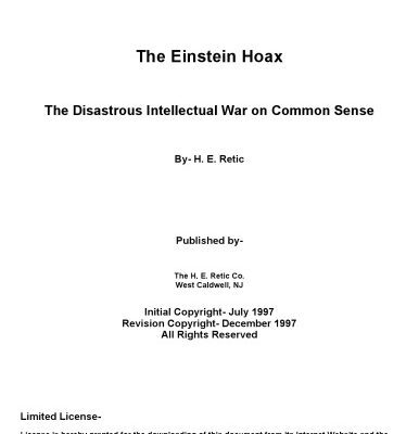 خرید و دانلود نسخه کامل کتاب The Einstein Hoax – The Disastrous Intellectual War On Common Sense