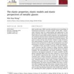 خرید و دانلود نسخه کامل کتاب The elastic properties, elastic models and elastic perspectives of metallic glasses