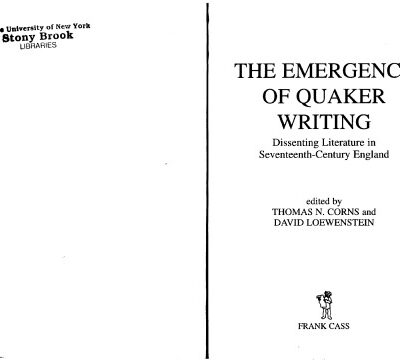 خرید و دانلود نسخه کامل کتاب The Emergence of Quaker Writing: Dissenting Literature in Seventeenth-Century England