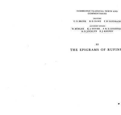 خرید و دانلود نسخه کامل کتاب The Epigrams of Rufinus