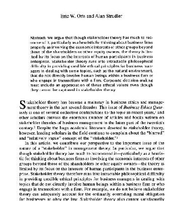 خرید و دانلود نسخه کامل کتاب The Ethical and Environmental Limits of Stakeholder Theory