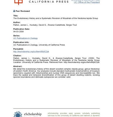 خرید و دانلود نسخه کامل کتاب The Evolutionary History and a Systematic Revision of Woodrats of the Neotoma lepida Group (University of California Publications in Zoology)