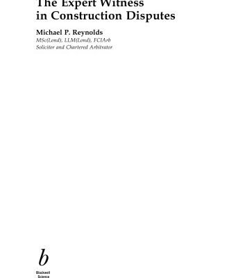 خرید و دانلود نسخه کامل کتاب The Expert Witness in Construction Disputes