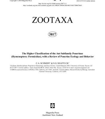 خرید و دانلود نسخه کامل کتاب The higher classification of the ant subfamily Ponerinae (Hymenoptera Formicidae), with a review of Ponerine ecology and behavior