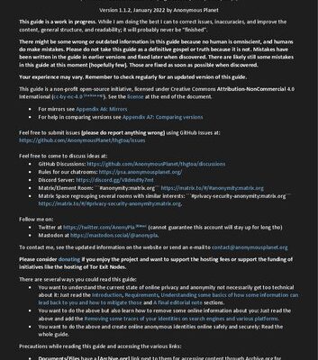 خرید و دانلود نسخه کامل کتاب The Hitchhiker’s Guide to Online Anonymity – Version 1.1.2 – January 2022