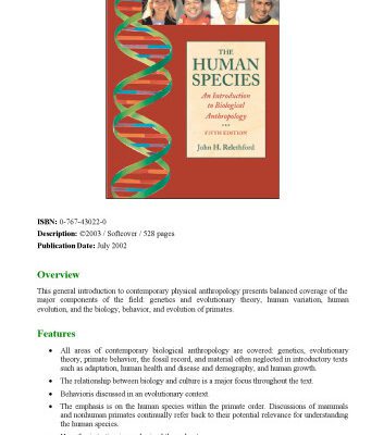 خرید و دانلود نسخه کامل کتاب The Human Species: An Introduction To Biological Anthropology