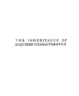 خرید و دانلود نسخه کامل کتاب The inheritance of acquired characters
