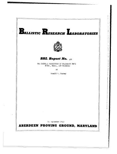 خرید و دانلود نسخه کامل کتاب The initial velocities of fragments from bombs, shell, and grenades_68f168631b5c6.jpeg خرید و دانلود نسخه کامل کتاب The initial velocities of fragments from bombs, shell, and grenades