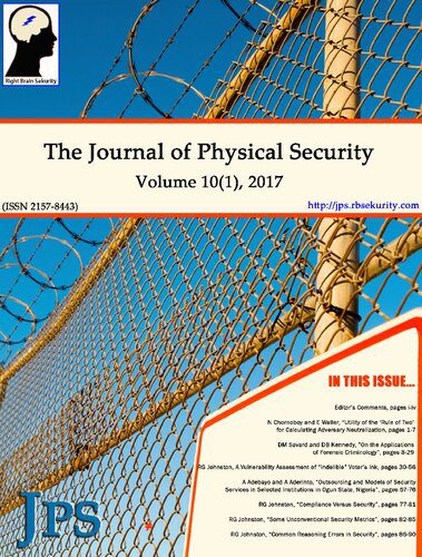خرید و دانلود نسخه کامل کتاب The Journal of Physical Security Volume 10 Issue 1 – JPS 10(1)_68f491a2d5e65.jpeg خرید و دانلود نسخه کامل کتاب The Journal of Physical Security Volume 10 Issue 1 – JPS 10(1)