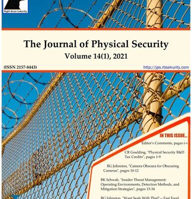 خرید و دانلود نسخه کامل کتاب The Journal of Physical Security Volume 14 Issue 1 – JPS 14(1)