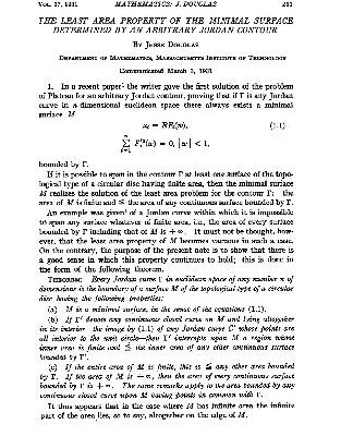 خرید و دانلود نسخه کامل کتاب The Least Area Property of the Minimal Surface Determined by an Arbitrary Jordan Contour