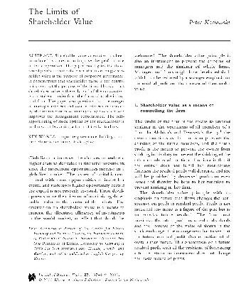خرید و دانلود نسخه کامل کتاب The Limits of Shareholder Value