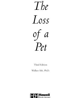 خرید و دانلود نسخه کامل کتاب The Loss of a Pet