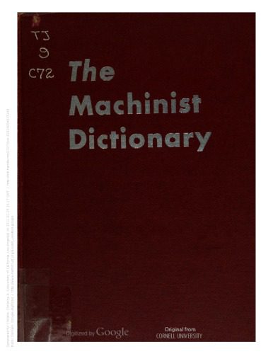 خرید و دانلود نسخه کامل کتاب The Machinist Dictionary_68f3bb9c27c99.jpeg خرید و دانلود نسخه کامل کتاب The Machinist Dictionary