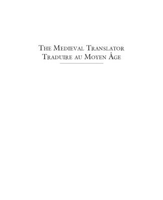 خرید و دانلود نسخه کامل کتاب The Medieval Translator. Traduire au Moyen Age