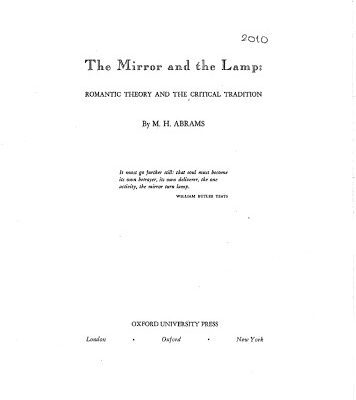 خرید و دانلود نسخه کامل کتاب The Mirror and the Lamp: Romantic Theory and the Critical Tradition (Galaxy Books)