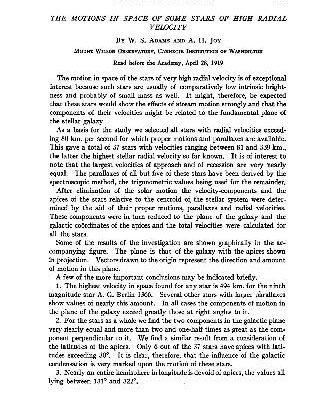 خرید و دانلود نسخه کامل کتاب The Motions in Space of Some Stars of High Radial Velocity