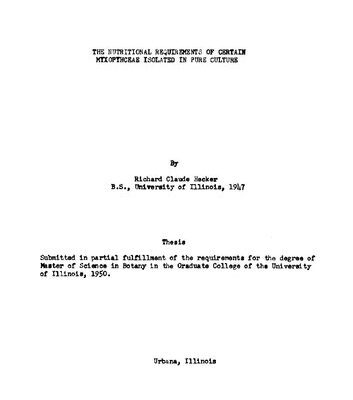 خرید و دانلود نسخه کامل کتاب The nutritional requirements of certain Myxophyceae isolated in pure culture
