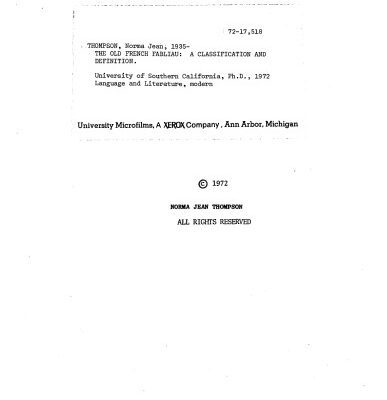 خرید و دانلود نسخه کامل کتاب The Old French Fabliau : A Classification and Definition