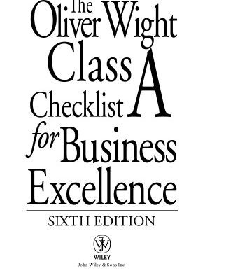 خرید و دانلود نسخه کامل کتاب The Oliver Wight Class A Checklist for Business Excellence (The Oliver Wight Companies)