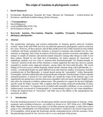خرید و دانلود نسخه کامل کتاب The origin of Amniota in phylogenetic context